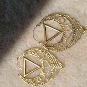Brass, handmade earrings